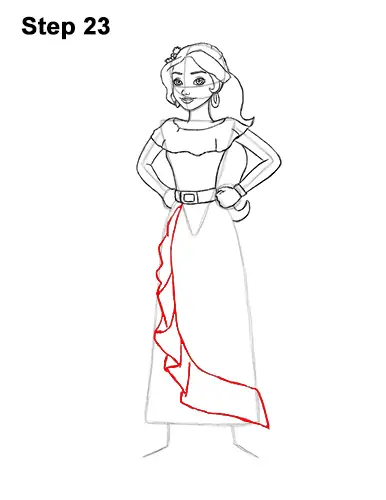How to Draw Princess Elena of Avalor Full Body 23