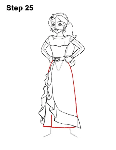 How to Draw Princess Elena of Avalor Full Body 25