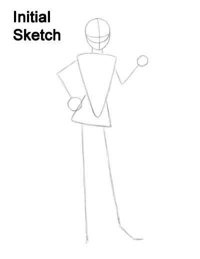 Draw Elsa Body Frozen Initial Sketch