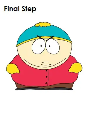 Draw Eric Cartman Completed Drawing