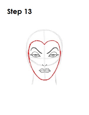 How to Draw Evil Queen Step 13