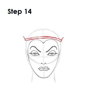 How to Draw Evil Queen Step 14