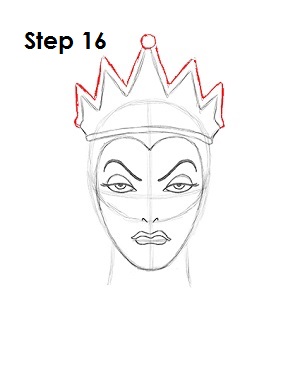 How to Draw Evil Queen Step 16