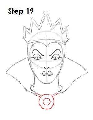 How to Draw Evil Queen Step 19