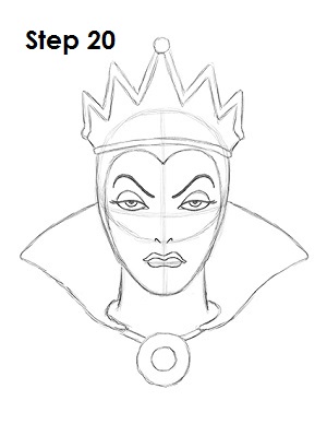How to Draw Evil Queen Step 20