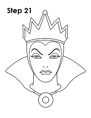 How to Draw Evil Queen Step 21