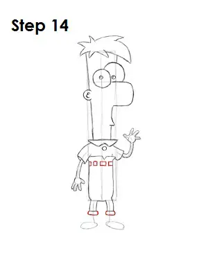 Draw Ferb Step 14