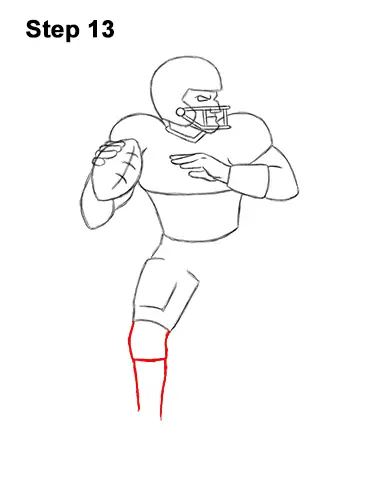 How to Draw a Cartoon Football Player Quarterback 13