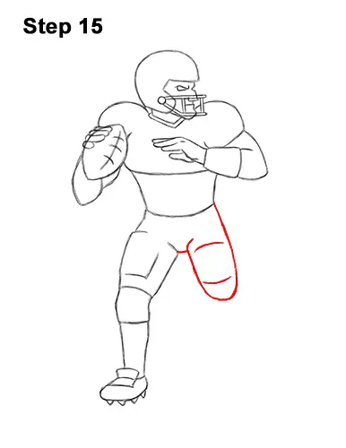 How to Draw a Cartoon Football Player Quarterback 15