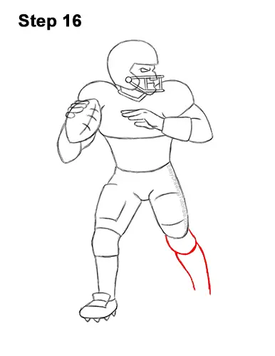 How to Draw a Cartoon Football Player Quarterback 16