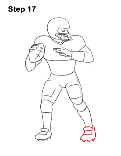 How to Draw a Cartoon Football Player Quarterback 17