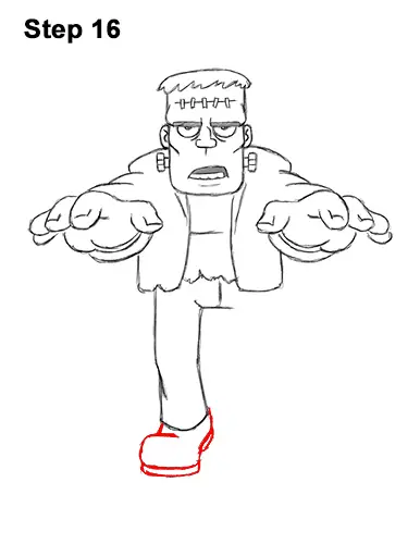 How to Draw Cartoon Frankenstein Monster Halloween 16