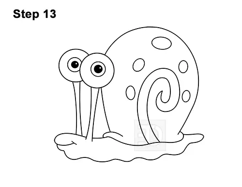 How to Draw Gary the Snail Spongebob Squarepants 13