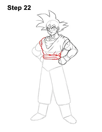 How to Draw Goku Full Body Dragon Ball Z 22