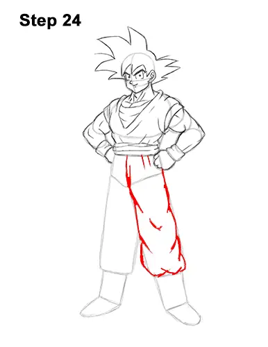 How to Draw Goku Full Body Dragon Ball Z 24