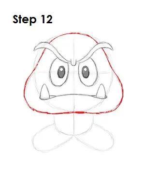 How to Draw Goomba Step 12