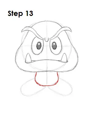 How to Draw Goomba Step 13
