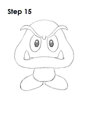 How to Draw Goomba Step 15