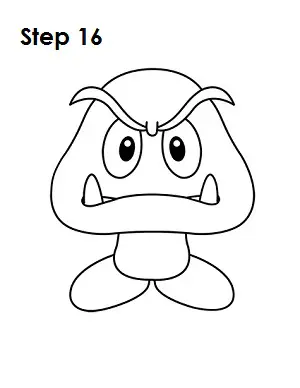 How to Draw Goomba Step 16