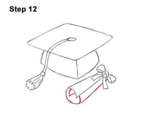 How to Draw Cartoon Graduation Cap Diploma Mortarboard 12