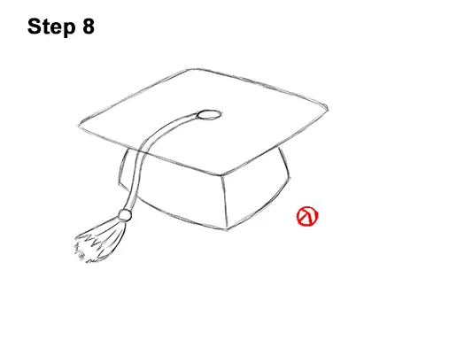How to Draw Cartoon Graduation Cap Diploma Mortarboard 8