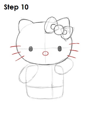 Draw Hello Kitty Step 10