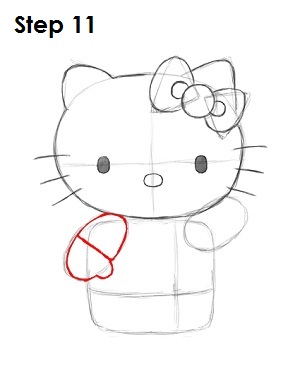 Draw Hello Kitty Step 11