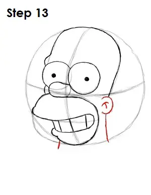 Draw Homer Simpson Step 13