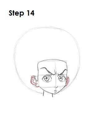 How to Draw Huey Boondocks Step 14