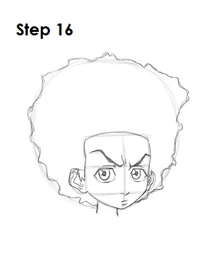 How to Draw Huey Boondocks Step 16