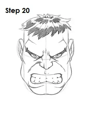 Draw the Hulk Step 20