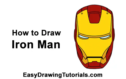 How to Draw Iron Man Helmet Mask Head Marvel