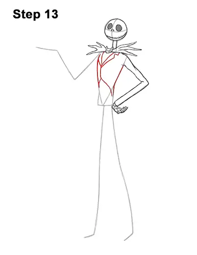 How to Draw Jack Skellington Nightmare Before Christmas Full Body 13