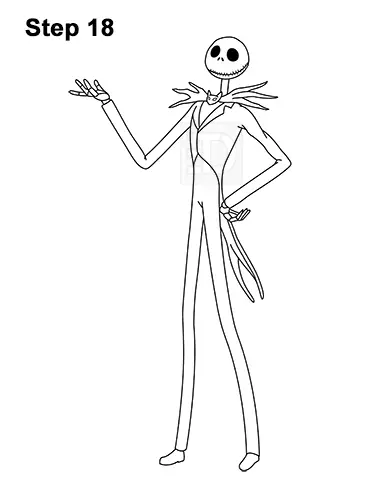 How to Draw Jack Skellington Nightmare Before Christmas Full Body 18