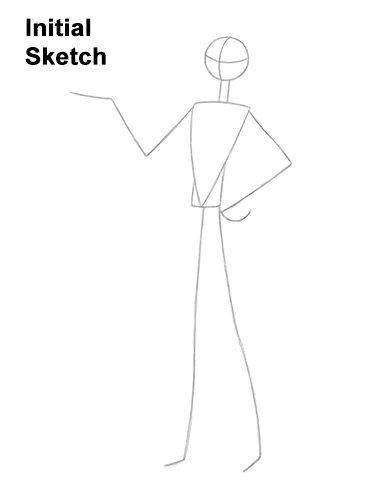 How to Draw Jack Skellington Nightmare Before Christmas Full Body Guides Lines