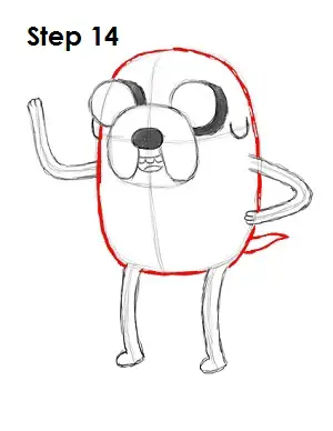 Draw Jake Adventure Time Step 14
