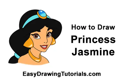 How to Draw Jasmine (Aladdin) VIDEO & Step-by-Step Pictures