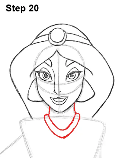 Draw Jasmine Full Body Aladdin 20