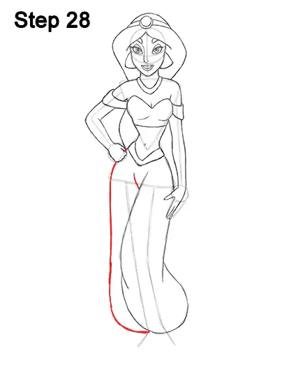 Draw Jasmine Full Body Aladdin 28