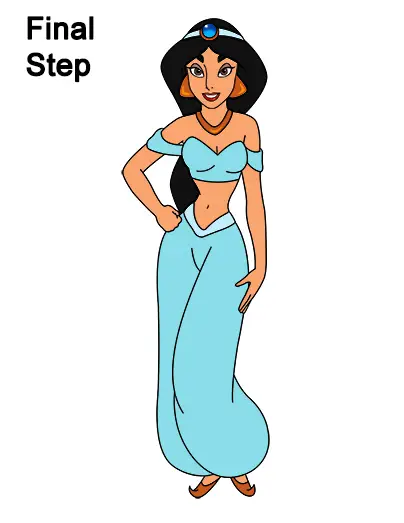 Draw Jasmine Full Body Aladdin