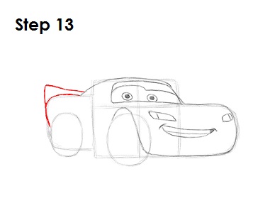 Draw Lightning McQueen Step 13