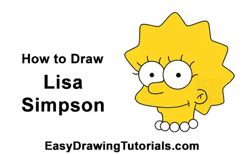 How to Draw Lisa Simpson Head Portrait