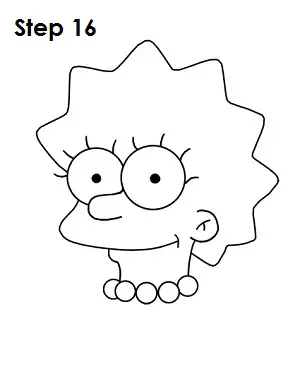 Draw Lisa Simpson Step 16
