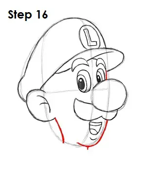 How to Draw Luigi Step 16