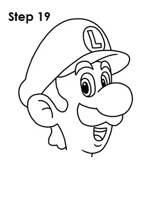 How to Draw Luigi Step 19