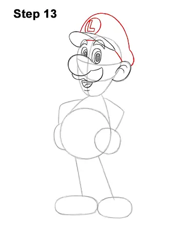 How to Draw Luigi Super Mario Nintendo Full Body 13