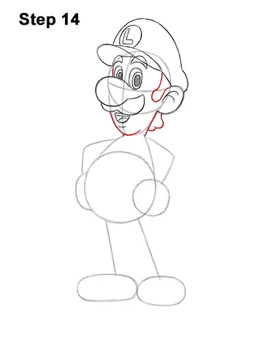 How to Draw Luigi Super Mario Nintendo Full Body 14