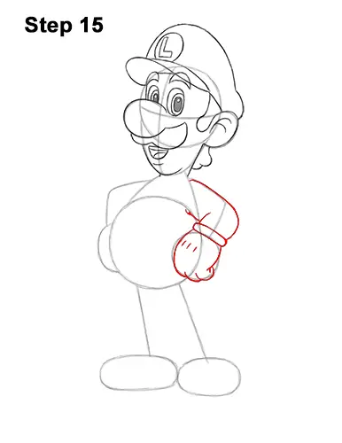 How to Draw Luigi Super Mario Nintendo Full Body 15