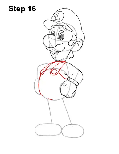 How to Draw Luigi Super Mario Nintendo Full Body 16