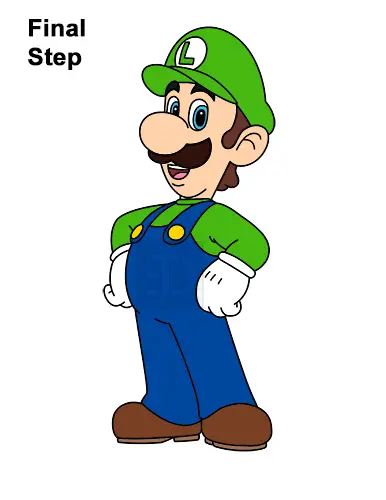How to Draw Luigi Super Mario Nintendo Full Body